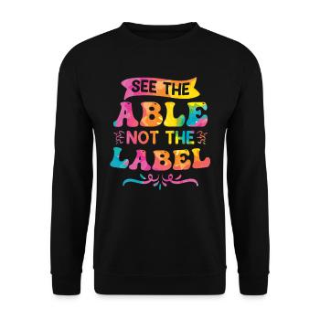 Inklusion benachteiligte Kinder Akzeptanz - Unisex Pullover - Schwarz - Vorne - Alina (178cm) & Michal (187cm)