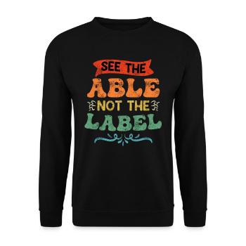 Inklusion benachteiligte Kinder Akzeptanz - Unisex Pullover - Schwarz - Vorne - Alina (178cm) & Michal (187cm)