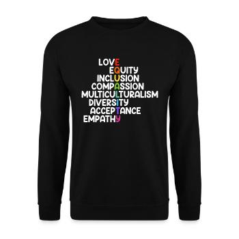 Inklusion Mitgefühl Menschen mit Behinderung - Unisex Pullover - Schwarz - Vorne - Alina (178cm) & Michal (187cm)