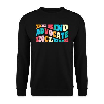 Soyez gentil Conscience Acceptation handicap Inclusion - Sweat-shirt Unisexe - noir - Devant - Alina (178cm) & Michal (187cm)