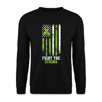 Mental Health Fight the Stigma - Unisex Sweatshirt - black - Front - Alina (178cm) & Michal (187cm)
