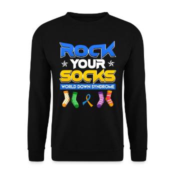 Down Syndrome Awareness Trisomy 21 - Unisex Sweatshirt - black - Front - Alina (178cm) & Michal (187cm)
