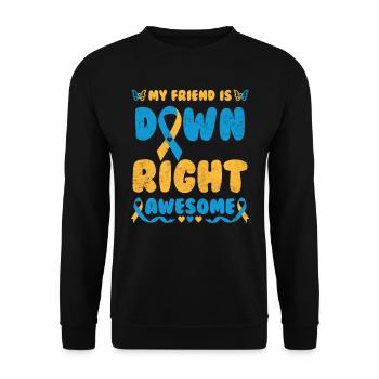 Down Syndrome Awareness Loop Trisomy 21 - Unisex Sweatshirt - black - Front - Alina (178cm) & Michal (187cm)