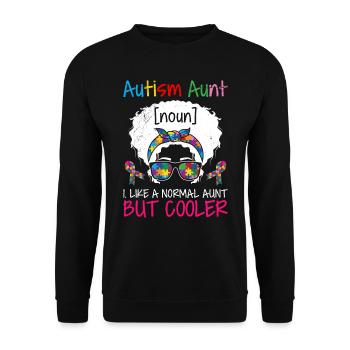 Autism Awareness Aunt of an autistic - Unisex Sweatshirt - black - Front - Alina (178cm) & Michal (187cm)