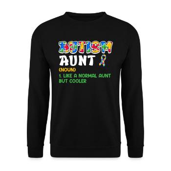 Autism Awareness Aunt autistic child - Unisex Sweatshirt - black - Front - Alina (178cm) & Michal (187cm)