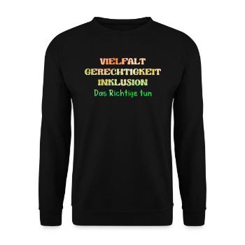 Autismus Vielfalt Gerechtigkeit Inklusion - Unisex Pullover - Schwarz - Vorne - Alina (178cm) & Michal (187cm)