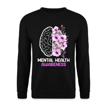 Mental Health geistige Gesundheit Awareness - Unisex Pullover - Schwarz - Vorne - Alina (178cm) & Michal (187cm)