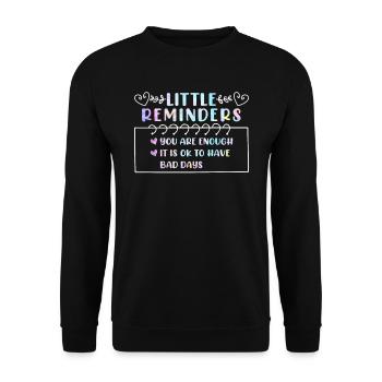 Mentale Gesundheit Erinnerung Selbstachtung - Unisex Pullover - Schwarz - Vorne - Alina (178cm) & Michal (187cm)