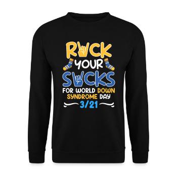 Down Syndrome Awareness Trisomy 21 - Unisex Sweatshirt - black - Front - Alina (178cm) & Michal (187cm)