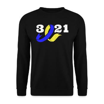 Down Syndrome Awareness Loop extra - Unisex Sweatshirt - black - Front - Alina (178cm) & Michal (187cm)