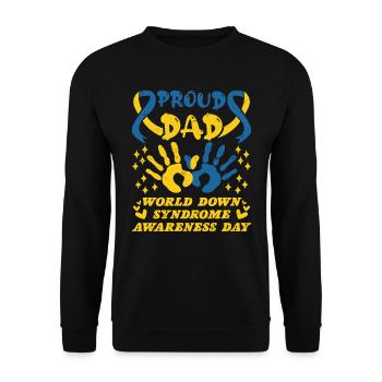 Down Syndrome Awareness Dad Extra Chromosome - Unisex Sweatshirt - black - Front - Alina (178cm) & Michal (187cm)