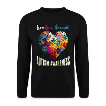 Autism Awareness Accept Understand Love - Unisex Sweatshirt - black - Front - Alina (178cm) & Michal (187cm)