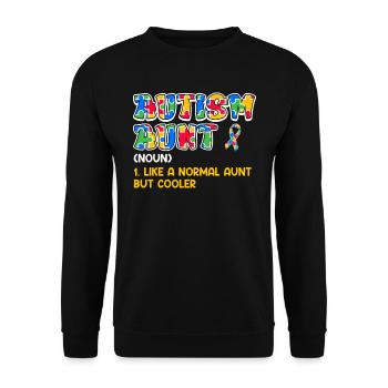 Autism Awareness Aunt autistic child - Unisex Sweatshirt - black - Front - Alina (178cm) & Michal (187cm)