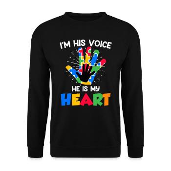 Autistic solidarity for autistic children - Unisex Sweatshirt - black - Front - Alina (178cm) & Michal (187cm)