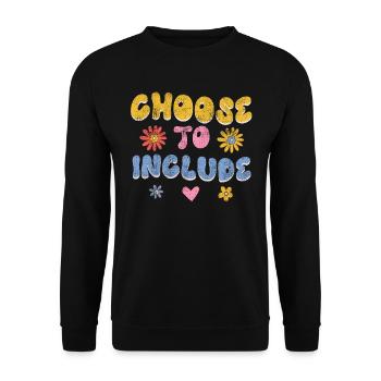 Akzeptanz handicap Inklusion ist eine Entscheidung - Unisex Pullover - Schwarz - Vorne - Alina (178cm) & Michal (187cm)