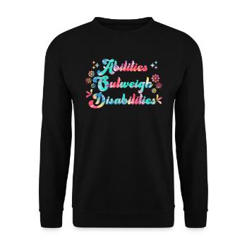 Solidarität handicap Mitgefühl und Akzeptanz - Unisex Pullover - Schwarz - Vorne - Alina (178cm) & Michal (187cm)