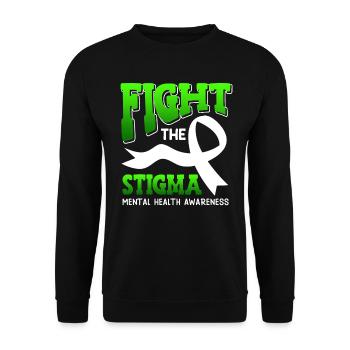 Mental Health Fight the Stigma - Unisex Sweatshirt - black - Front - Alina (178cm) & Michal (187cm)