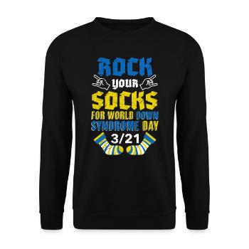 Rock your Socks Down Syndrome Awareness - Sweat-shirt Unisexe - noir - Devant - Alina (178cm) & Michal (187cm)