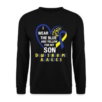 Down Syndrome Mom and Dad Autistic Child - Unisex Sweatshirt - black - Front - Alina (178cm) & Michal (187cm)