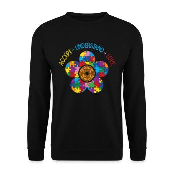 Autism Awareness Accept Understand Love - Unisex Sweatshirt - black - Front - Alina (178cm) & Michal (187cm)