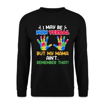 autism awareness autistic child - Unisex Sweatshirt - black - Front - Alina (178cm) & Michal (187cm)