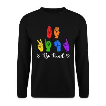 Autism Neurodiversity Kindness - Unisex Sweatshirt - black - Front - Alina (178cm) & Michal (187cm)