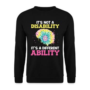 Autistic Awareness Its not a disability - Unisex Sweatshirt - black - Front - Alina (178cm) & Michal (187cm)
