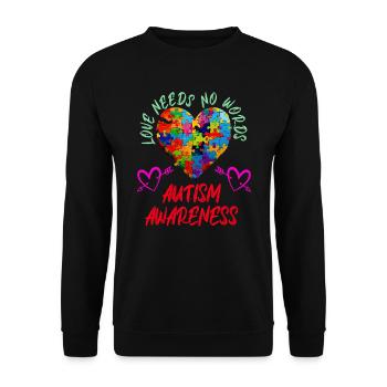 Autistic Equality Autistic Diversity and - Unisex Sweatshirt - black - Front - Alina (178cm) & Michal (187cm)