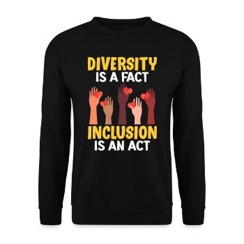 La diversité est un fait L’inclusion est un acte Vielfalt - Sweat-shirt Unisexe - noir - Devant - Alina (178cm) & Michal (187cm)