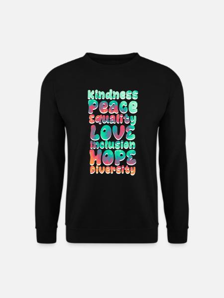Inklusion Akzeptanz Freundlichkeit Solidarität - Unisex Pullover - Schwarz