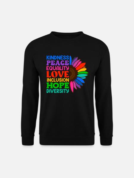 Inklusion Akzeptanz Freundlichkeit Solidarität - Unisex Pullover - Schwarz