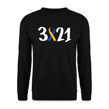 Down Syndrome Trisomy 21 Awareness - Unisex Sweatshirt - black - Front - Alina (178cm) & Michal (187cm)