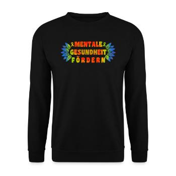 Mentale Gesundheit fördern Mental Health - Unisex Pullover - Schwarz - Vorne - Alina (178cm) & Michal (187cm)