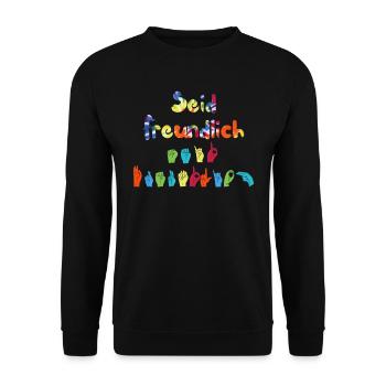 Mentale Gesundheit Be kind to your mind - Unisex Pullover - Schwarz - Vorne - Alina (178cm) & Michal (187cm)