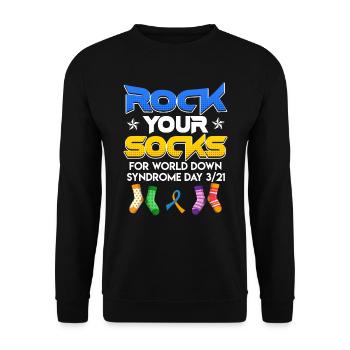 Down Syndrome Awareness Trisomy 21 - Unisex Sweatshirt - black - Front - Alina (178cm) & Michal (187cm)