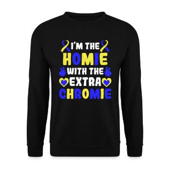 Down syndrome extra chromosome trisomy 21 - Unisex Sweatshirt - black - Front - Alina (178cm) & Michal (187cm)