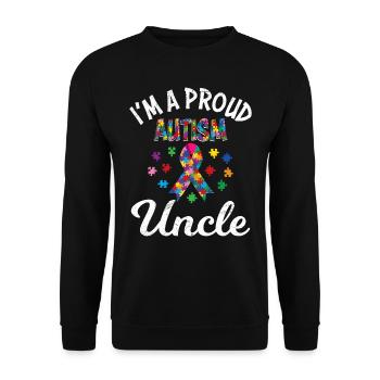 Proud uncle of autistic child consciousness - Unisex Sweatshirt - black - Front - Alina (178cm) & Michal (187cm)