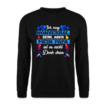 Autist Kind ASS Spruch Bewusstsein - Unisex Pullover - Schwarz - Vorne - Alina (178cm) & Michal (187cm)