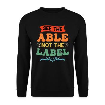 Inklusion benachteiligte Kinder Akzeptanz - Unisex Pullover - Schwarz - Vorne - Alina (178cm) & Michal (187cm)