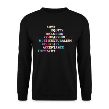 Inklusion Akzeptanz handicap Solidarität - Unisex Pullover - Schwarz - Vorne - Alina (178cm) & Michal (187cm)