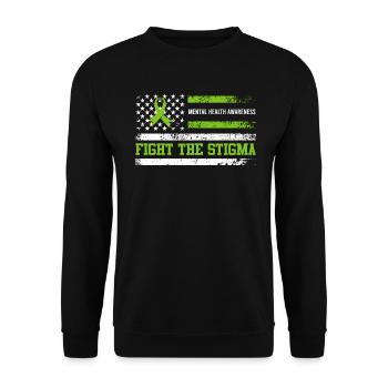 Mental Health Fight the Stigma - Unisex Sweatshirt - black - Front - Alina (178cm) & Michal (187cm)