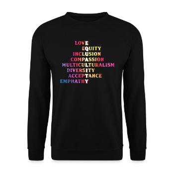 Inklusion Akzeptanz handicap Solidarität - Unisex Pullover - Schwarz - Vorne - Alina (178cm) & Michal (187cm)