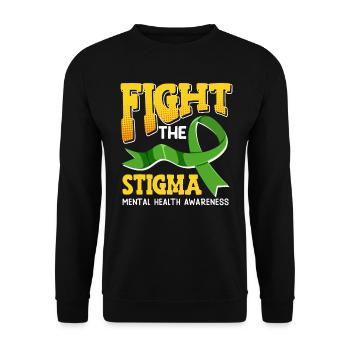 Mental Health Fight the Stigma - Unisex Sweatshirt - black - Front - Alina (178cm) & Michal (187cm)