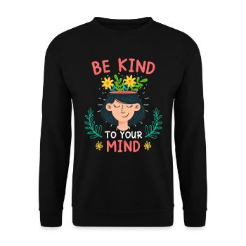 Santé mentale Soyez gentil avec votre - Sweat-shirt Unisexe - noir - Devant - Alina (178cm) & Michal (187cm)