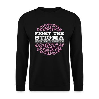 Fight the Stigma Mentale Gesundheit Mental - Unisex Pullover - Schwarz - Vorne - Alina (178cm) & Michal (187cm)