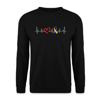 Down Syndrome Awareness Loop Variety and - Unisex Sweatshirt - black - Front - Alina (178cm) & Michal (187cm)