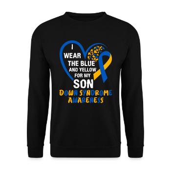 Down syndrome Mom and Dad autistic child - Unisex Sweatshirt - black - Front - Alina (178cm) & Michal (187cm)