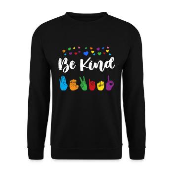 Be Child Autistic Diversity and Awareness - Unisex Sweatshirt - black - Front - Alina (178cm) & Michal (187cm)