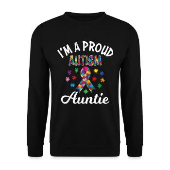 Autism Awareness Aunt of an autistic - Unisex Sweatshirt - black - Front - Alina (178cm) & Michal (187cm)