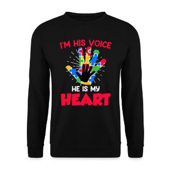 Autistic solidarity for autistic children - Unisex Sweatshirt - black - Front - Alina (178cm) & Michal (187cm)